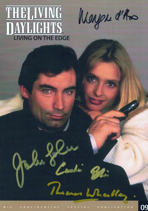 The Living Daylights James Bond magazine, signed by director John Glen